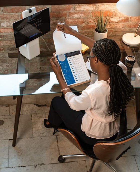 Working in office stock image