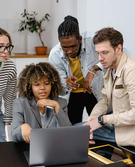Working in office stock image