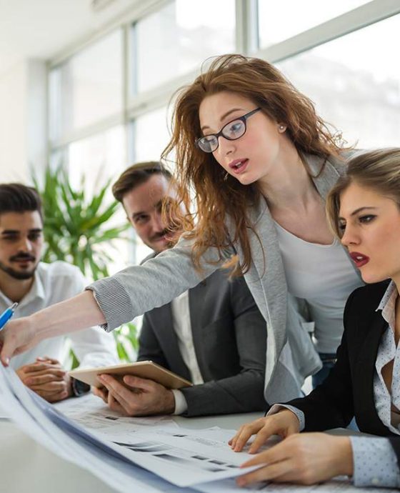 Working in office stock image