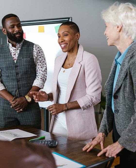 Presenting stock image